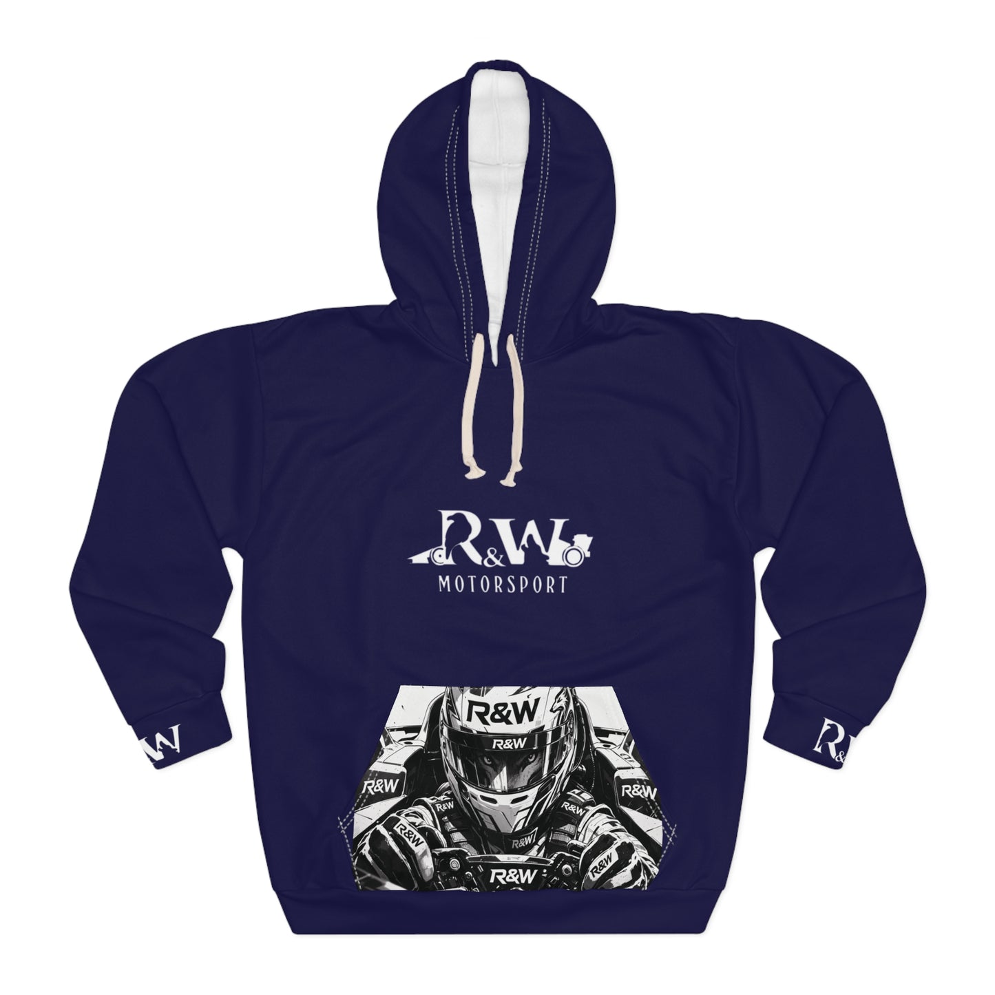 R&W Motorsport Hoodie — R&W 'Vision of the Raven, Power of the Wolf' Racing Pullover (Noble Navy)
