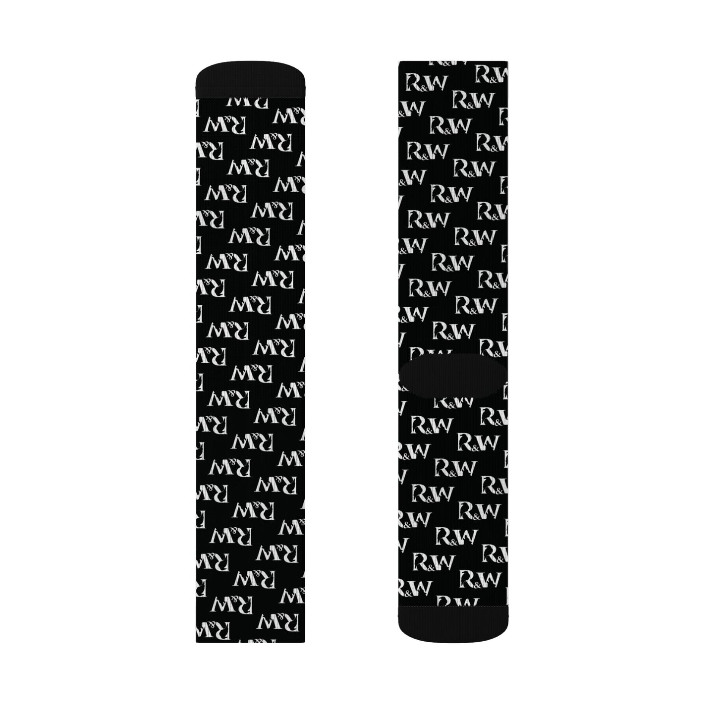 Monogram Pattern Socks — Tarmac Black Crew Socks