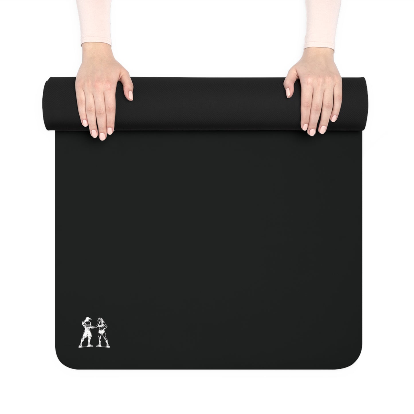 Rubber Yoga Mat — Minimal Tarmac Black Monogram Yoga Mat