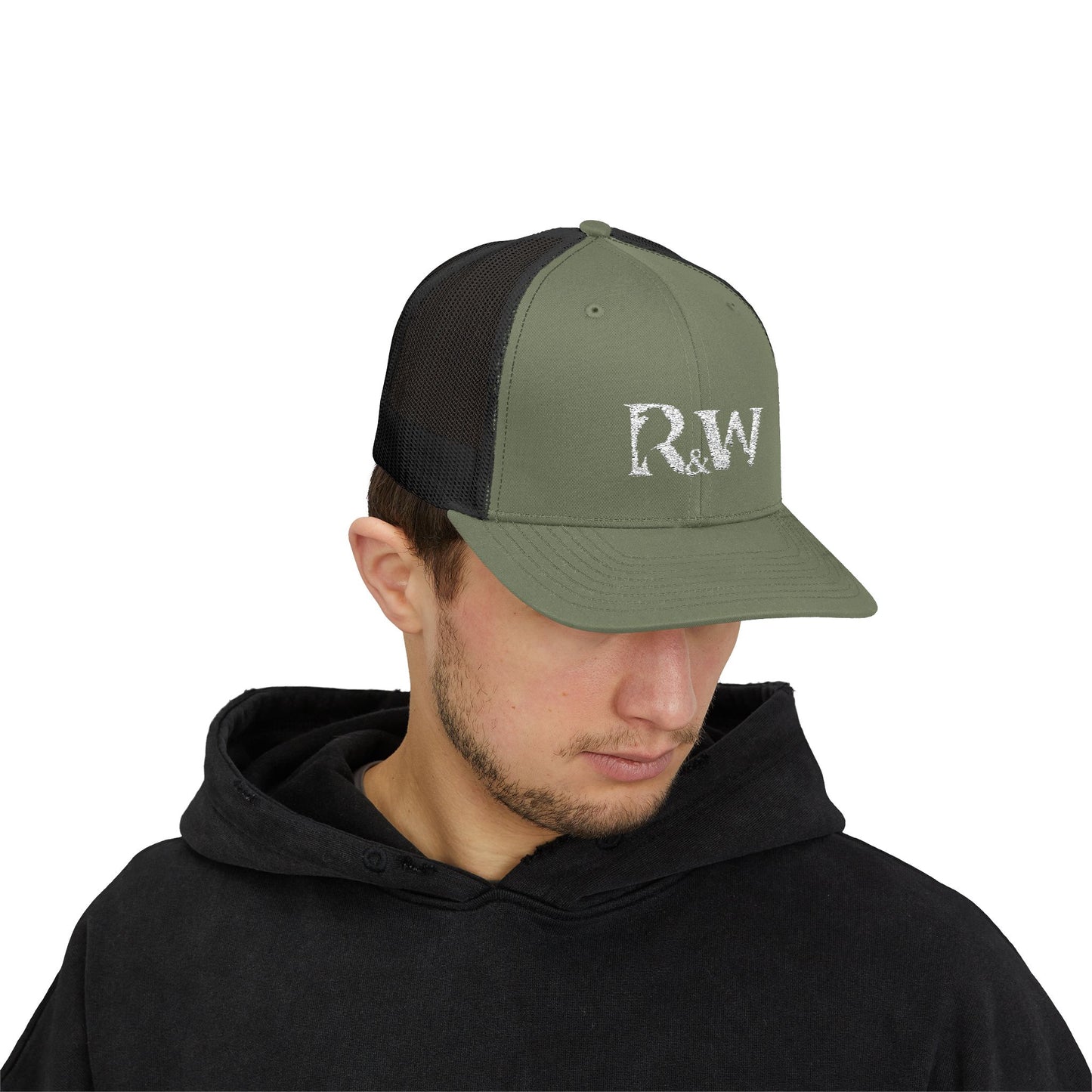 Copy of R&W Athletics Embroidered Mesh Trucker Cap — Vintage Snapback Mesh Hat