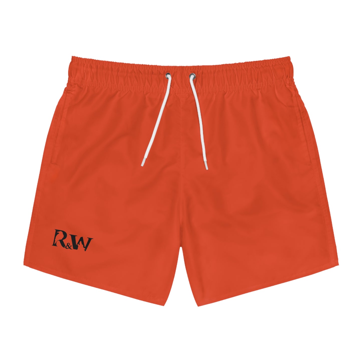 Mens Minimal Logo Swim Trunks — Rojo Rugiente