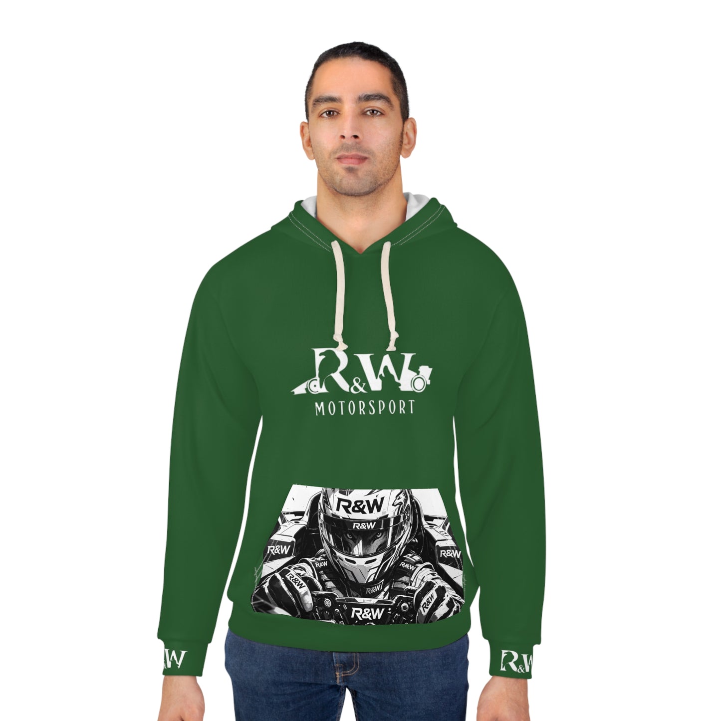 R&W Motorsport Hoodie — R&W 'Vision of the Raven, Power of the Wolf' Racing Pullover (Verde Valiosa)