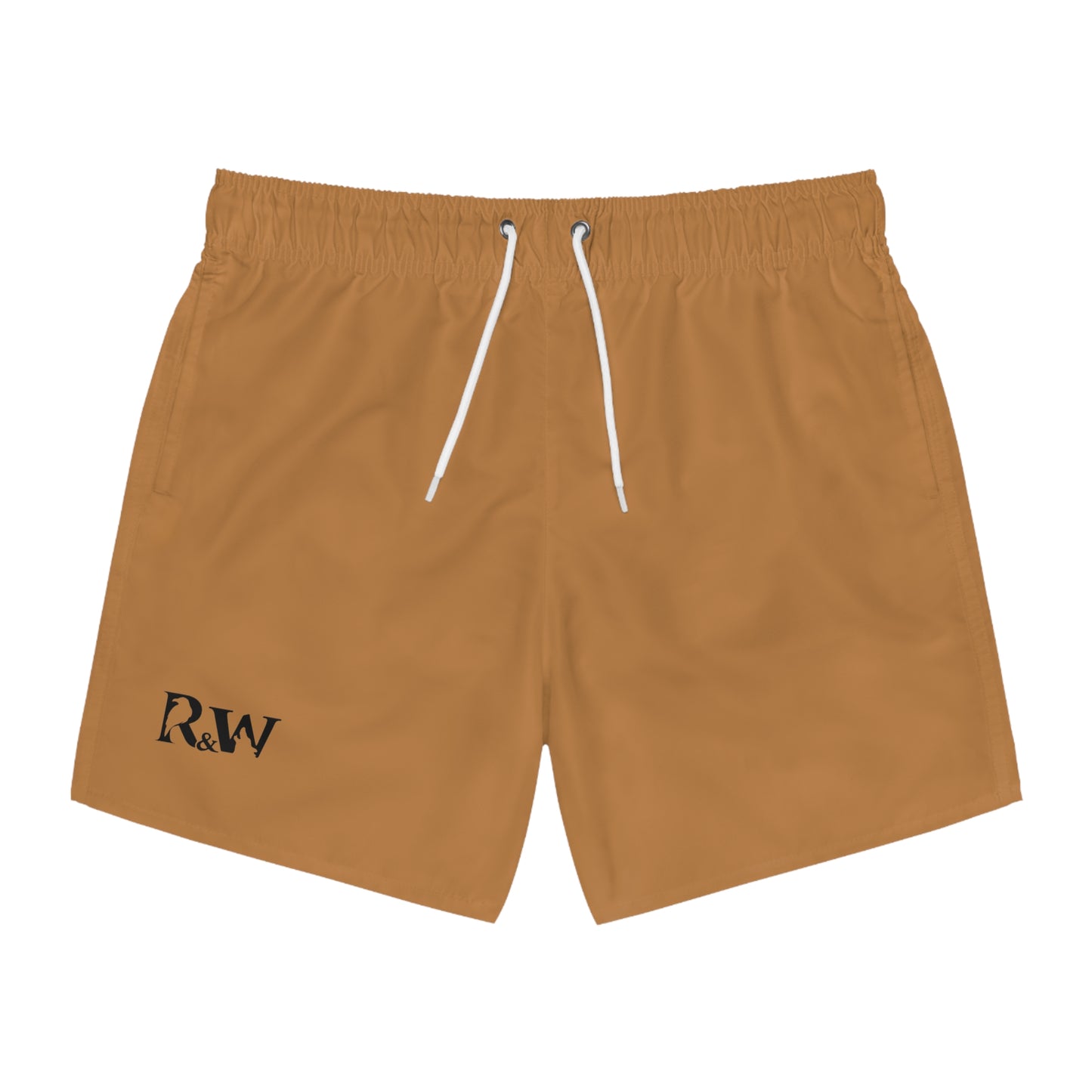 Mens Minimal Logo Swim Trunks — Cuero Cómodo