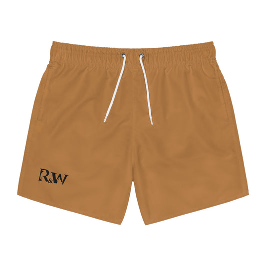 Mens Minimal Logo Swim Trunks — Cuero Cómodo