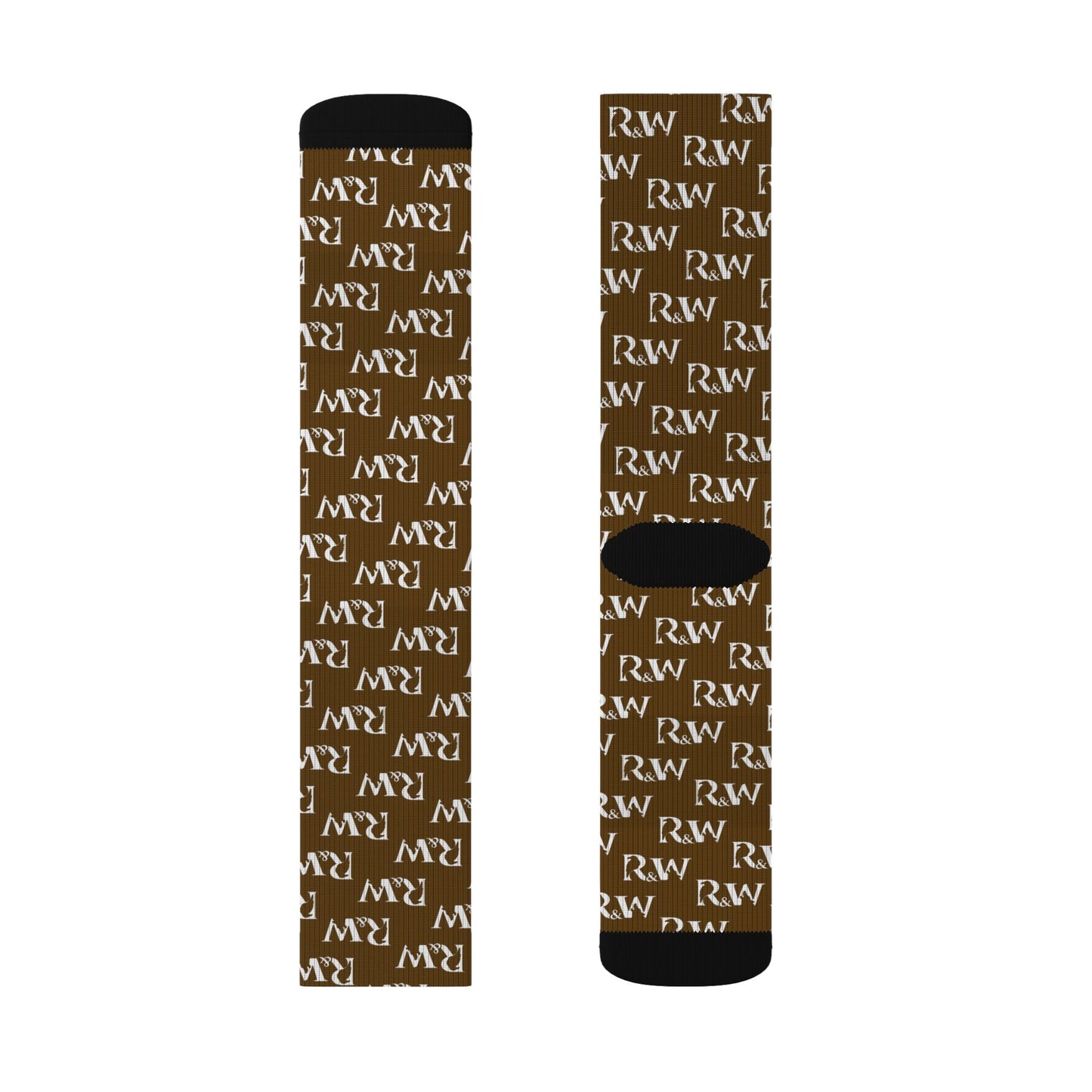 Monogram Pattern Socks — Maduro Marrón Crew Socks