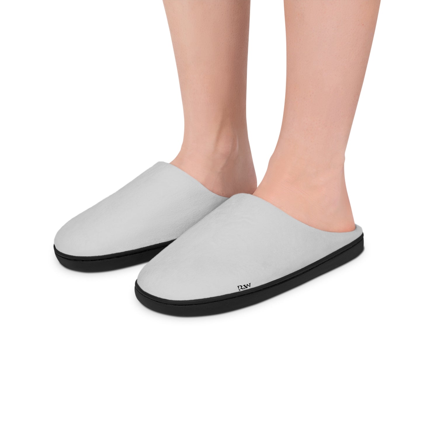 Indoor Slippers — Wolf Grey Small Logo Cozy House Shoes for Women