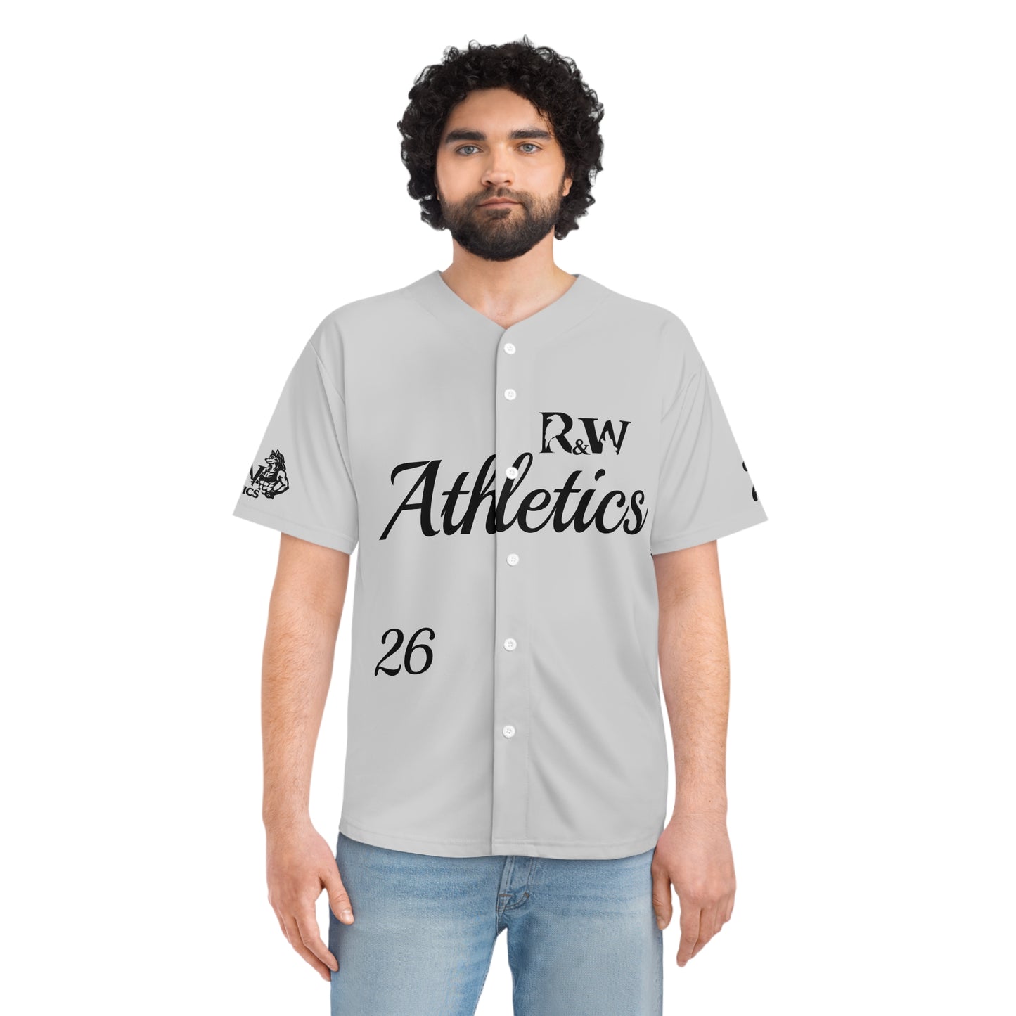 R&W Athletics Men's "Opening Day" Baseball Jersey — Wolf Grey
