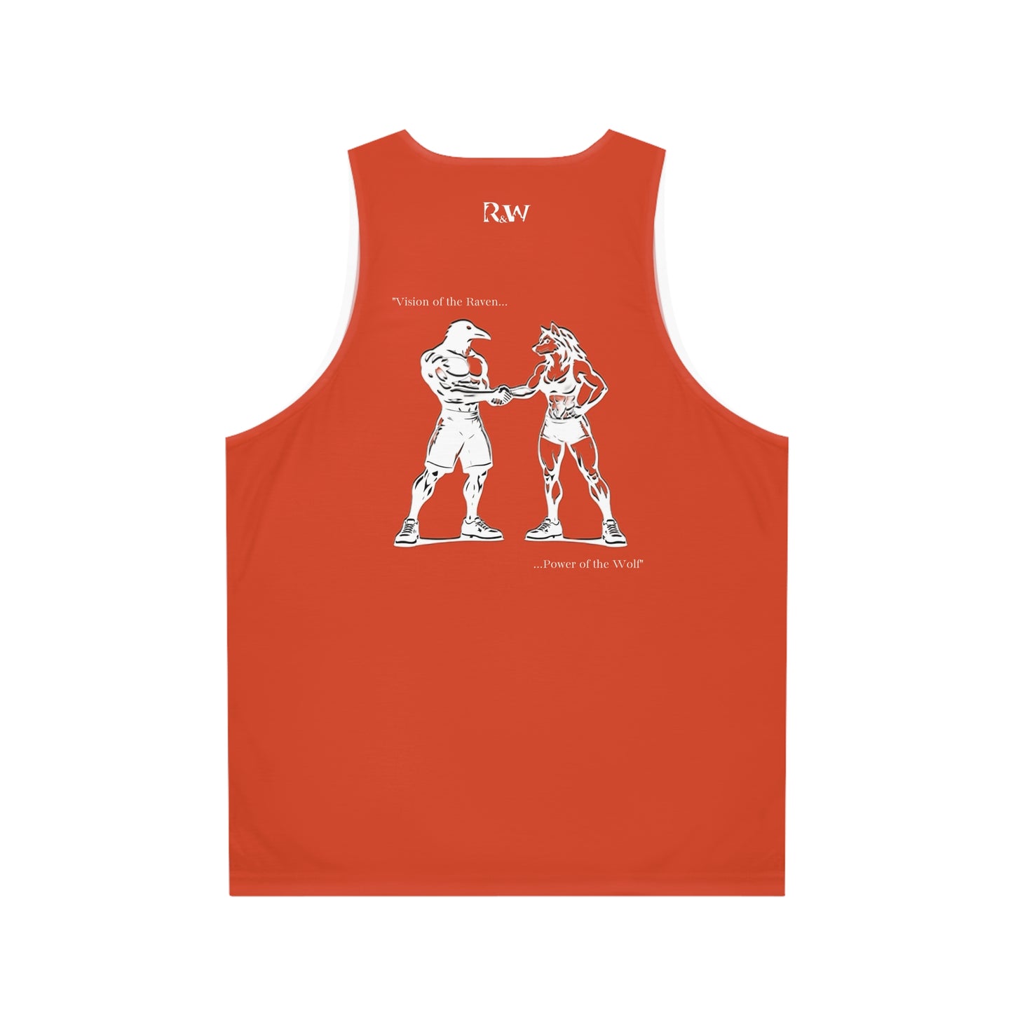R&W Athletics "Origin Story" Comic-Style Fitness Tank Top — Rojo Rugiente II