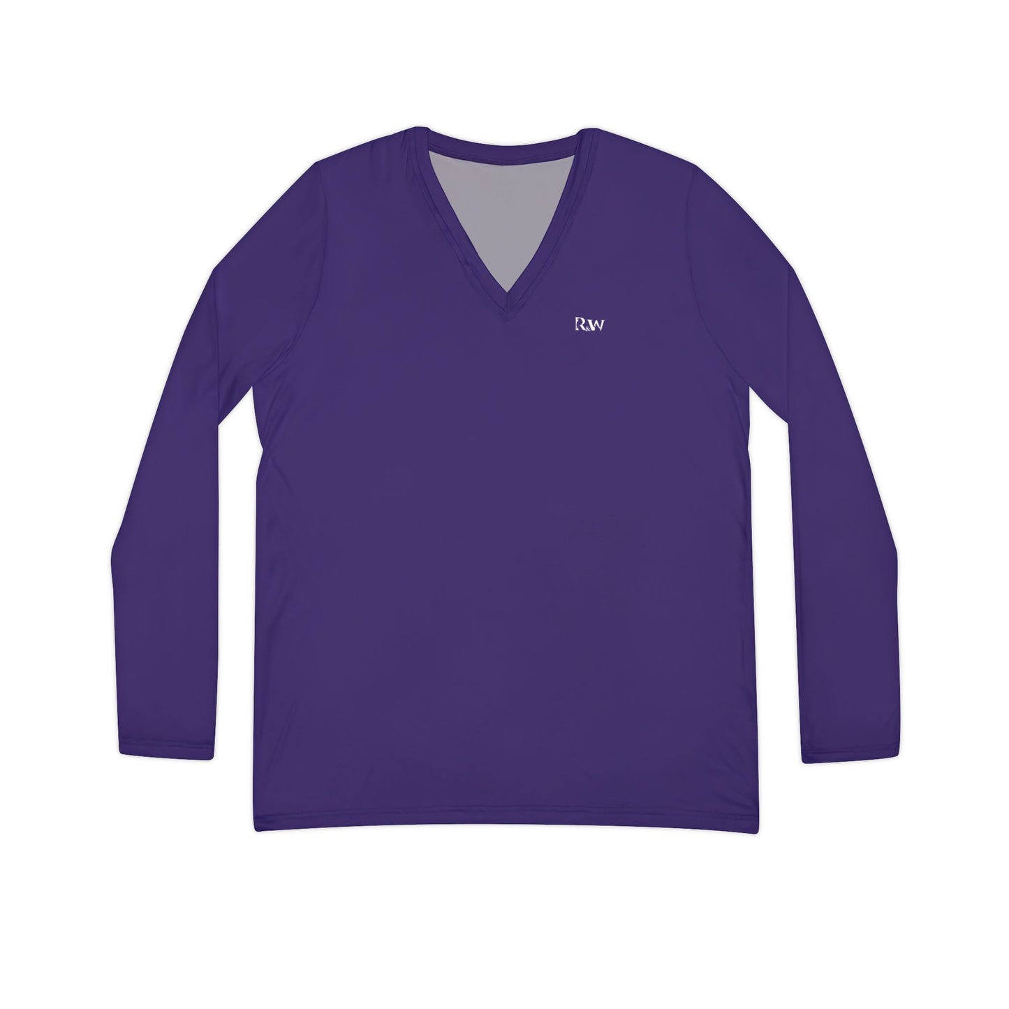 R&W Women's Minimalist V-Neck Long Sleeve Shirt - Raven