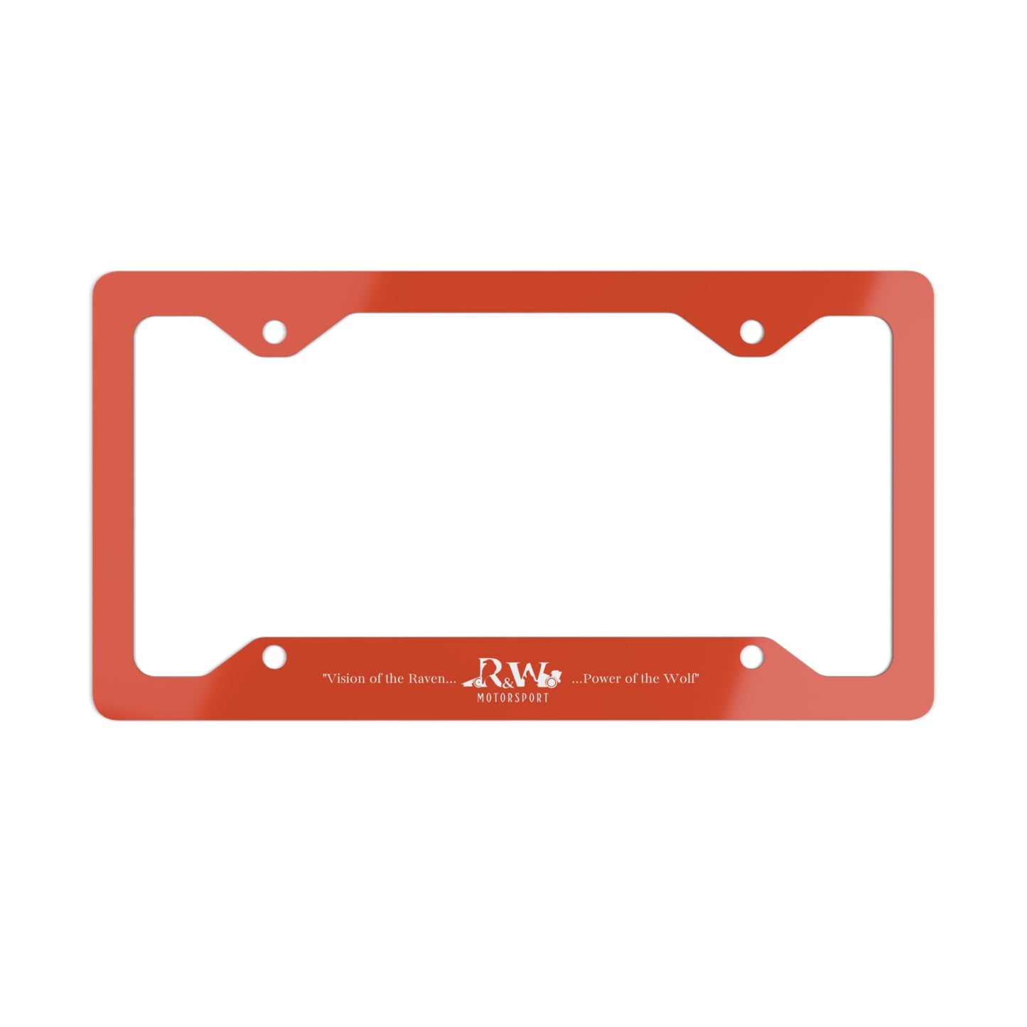 R&W Motorsport License Plate Frame — (Rojo Rugiente II Finish)