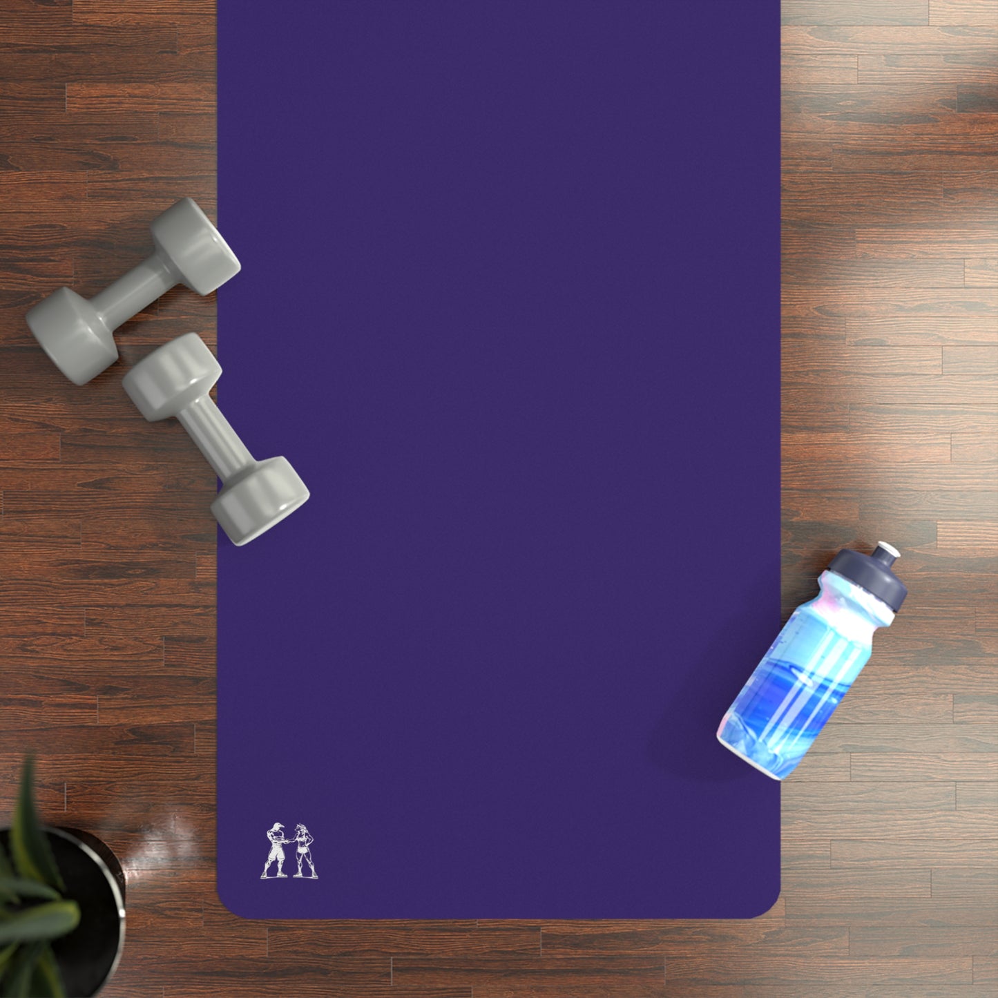 Rubber Yoga Mat — Minimal Raven Monogram Yoga Mat