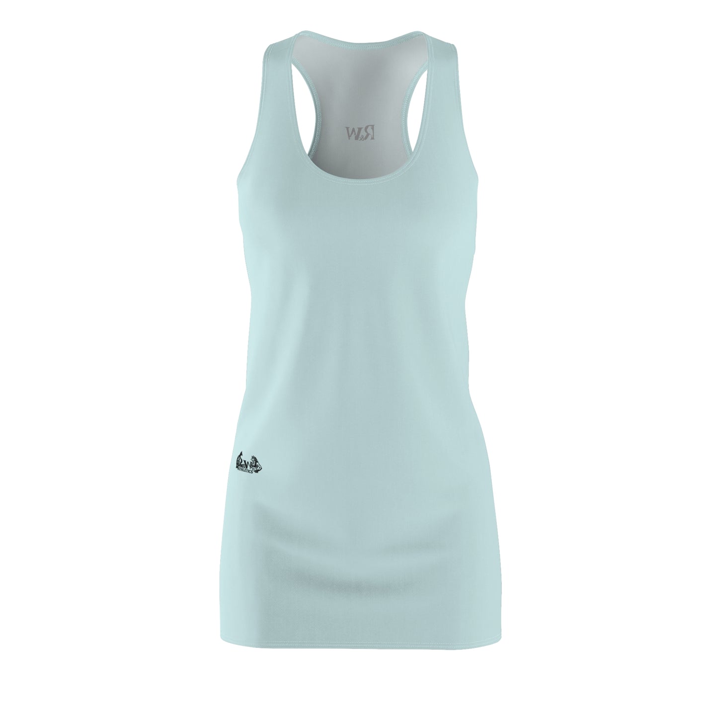 R&W Women's Racerback Dress (Horizon) — Minimalist Small Front & Back Logo Summer Dress