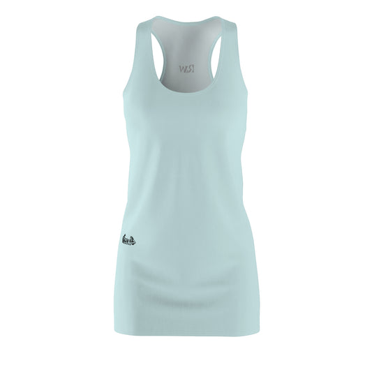 R&W Women's Racerback Dress (Horizon) — Minimalist Small Front & Back Logo Summer Dress