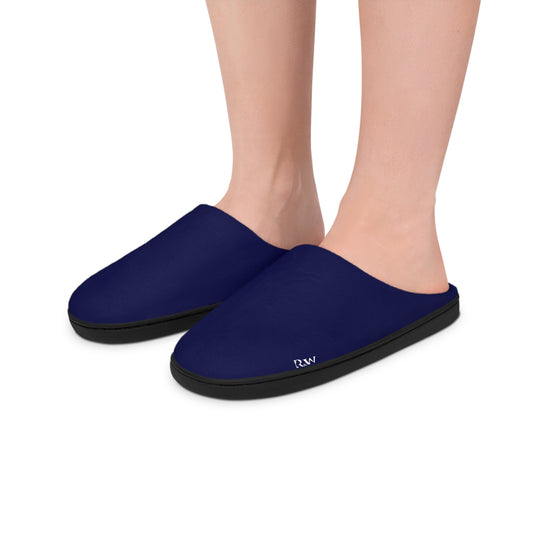 Indoor Slippers — Noble Navy Small Logo Cozy House Shoes for Women