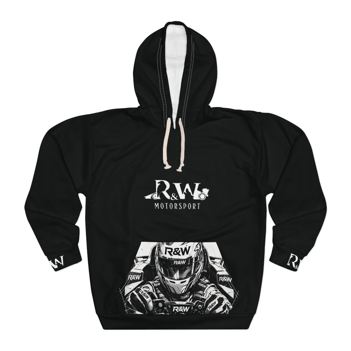 R&W Motorsport Hoodie — R&W 'Vision of the Raven, Power of the Wolf' Racing Pullover (Tarmac Black)