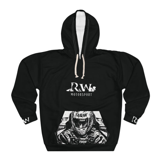 R&W Motorsport Hoodie — R&W 'Vision of the Raven, Power of the Wolf' Racing Pullover (Tarmac Black)