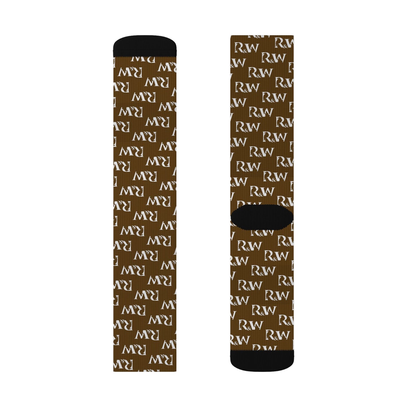 Monogram Pattern Socks — Maduro Marrón Crew Socks