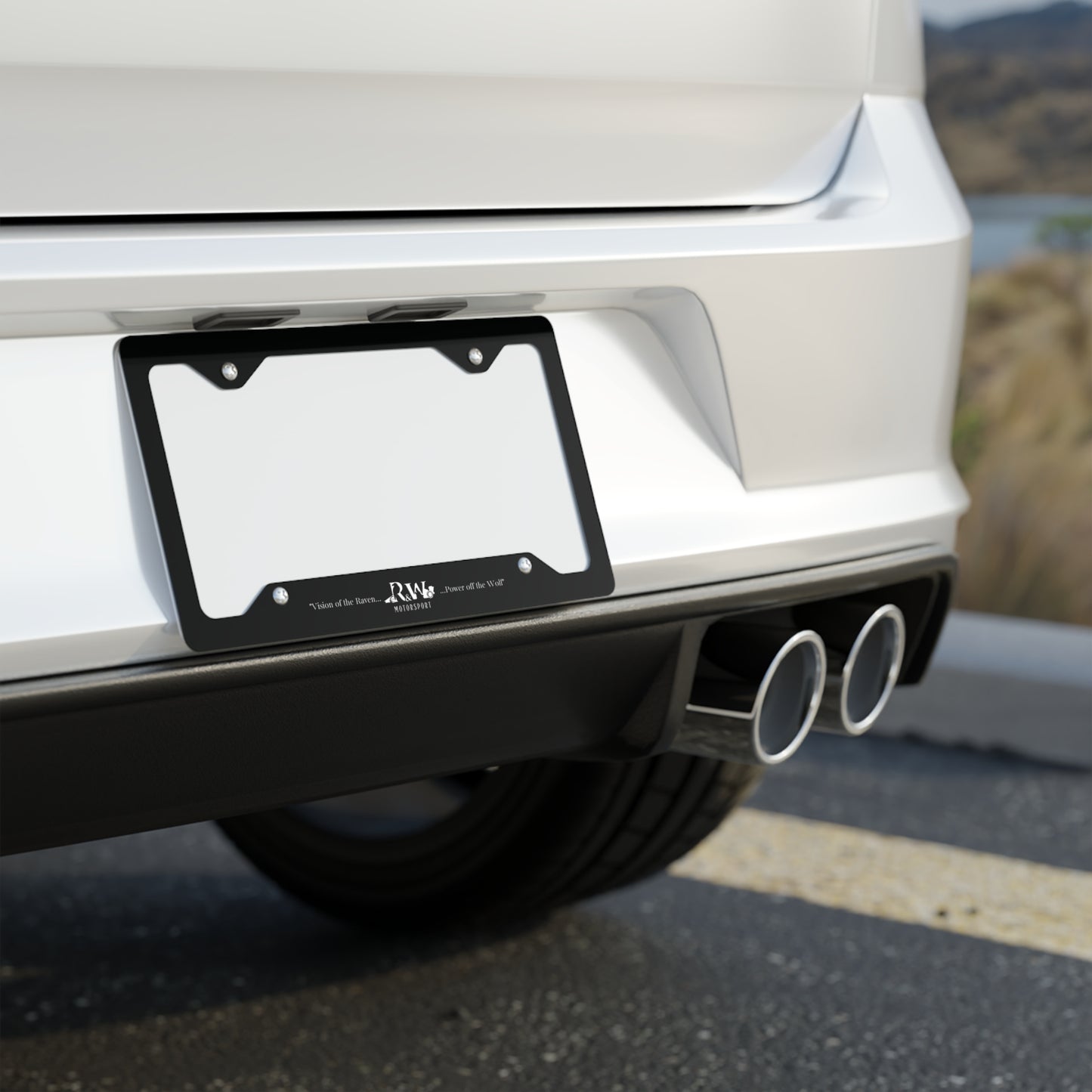 R&W Motorsport License Plate Frame — (Tarmac Black Finish)