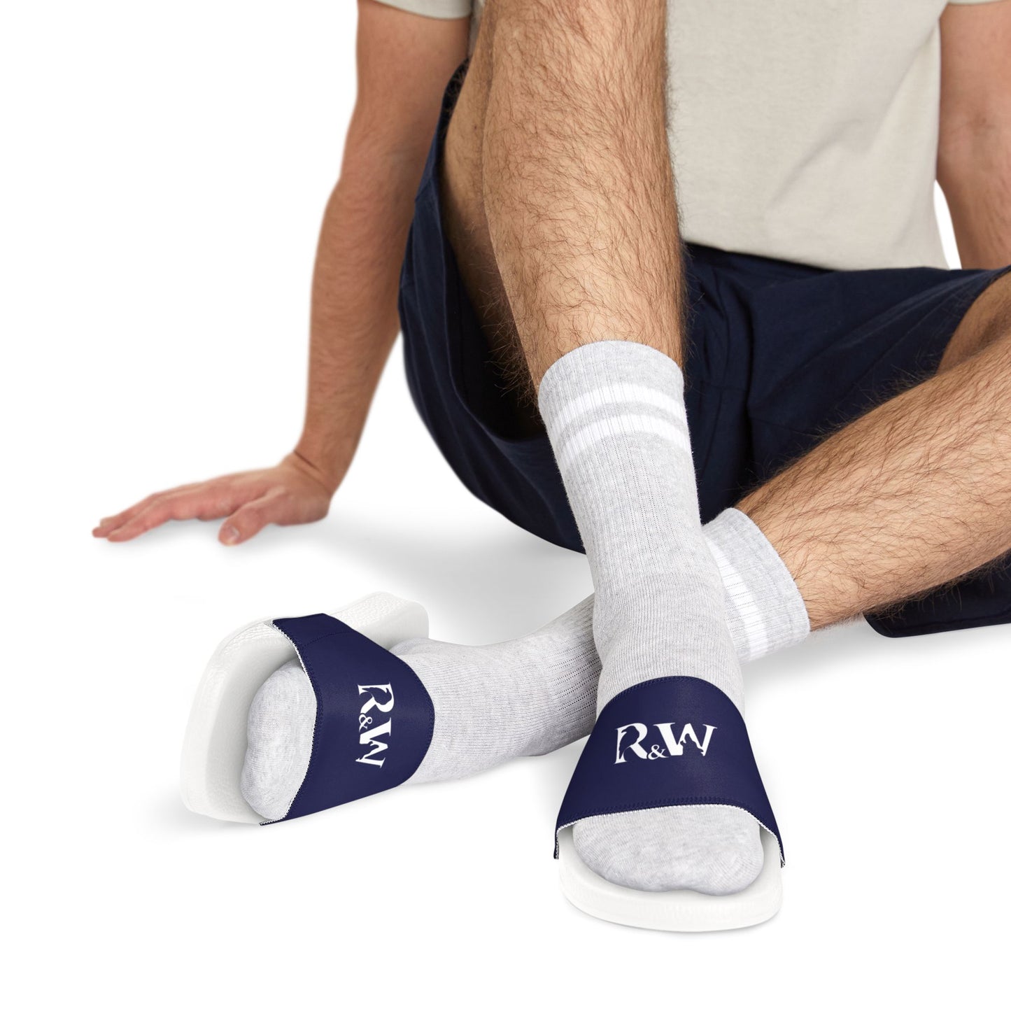 R&W Men's Slide Sandals — Noble Navy Casual Pool & Beach Slides