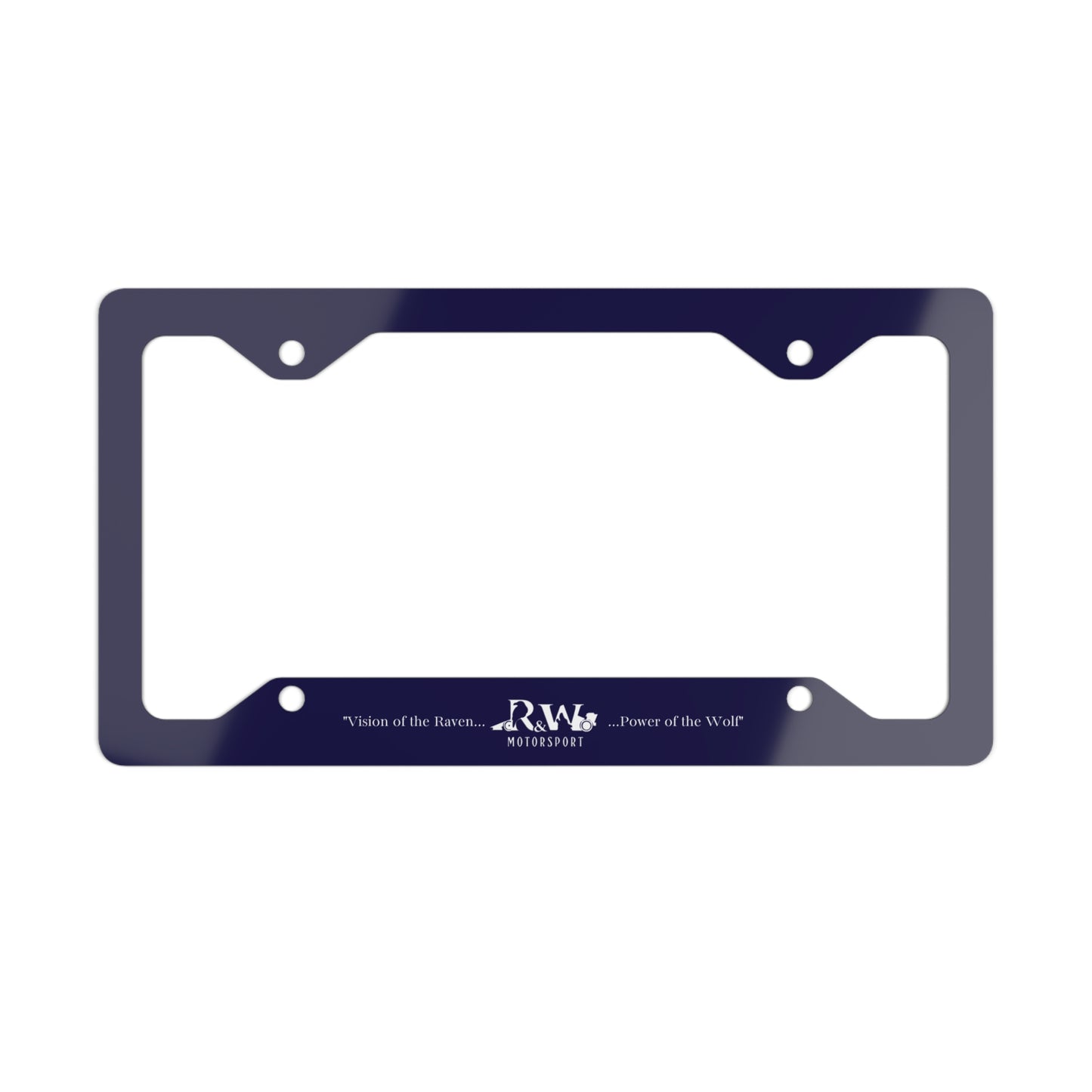 R&W Motorsport License Plate Frame — (Noble Navy Finish)