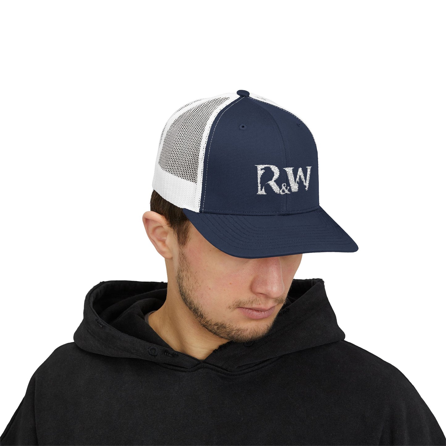 Copy of R&W Athletics Embroidered Mesh Trucker Cap — Vintage Snapback Mesh Hat