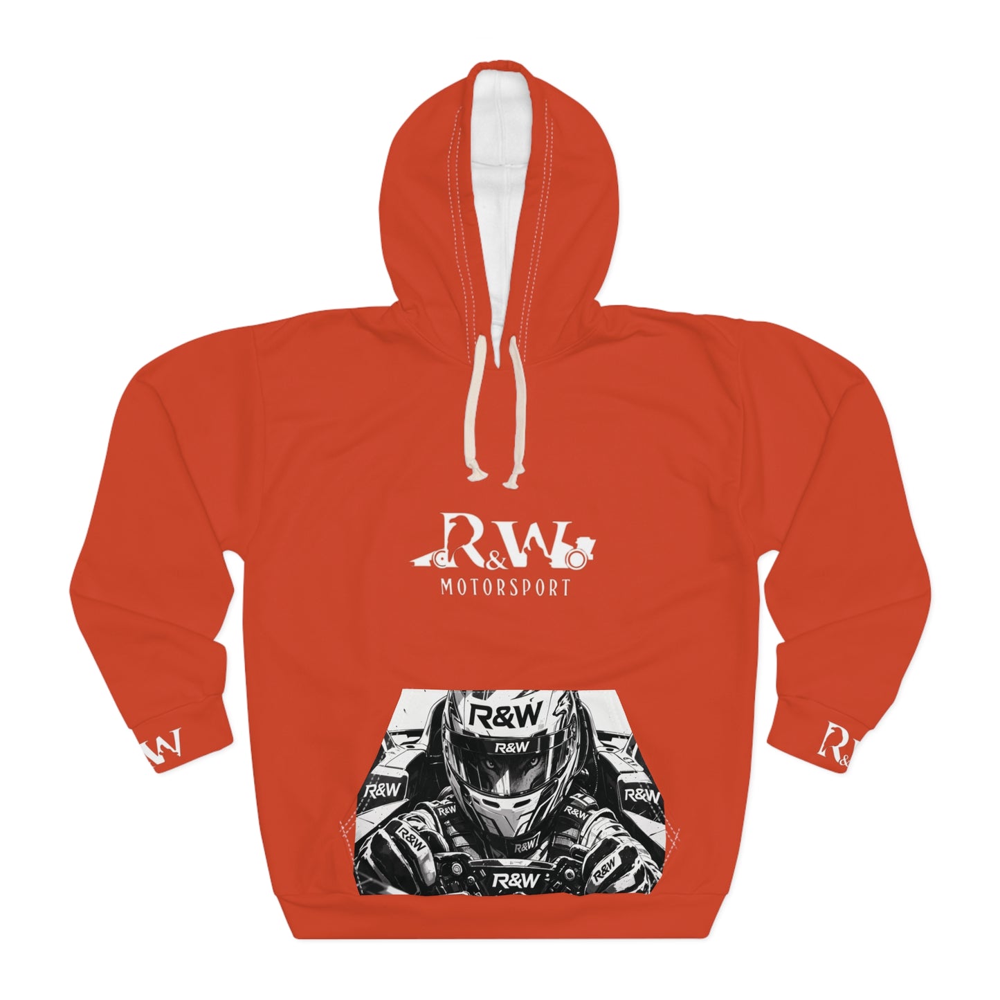 R&W Motorsport Hoodie — R&W 'Vision of the Raven, Power of the Wolf' Racing Pullover (Rojo Rugiente II)