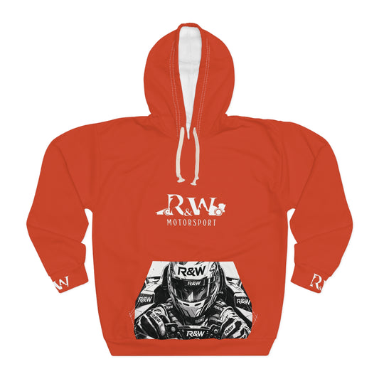 R&W Motorsport Hoodie — R&W 'Vision of the Raven, Power of the Wolf' Racing Pullover (Rojo Rugiente II)