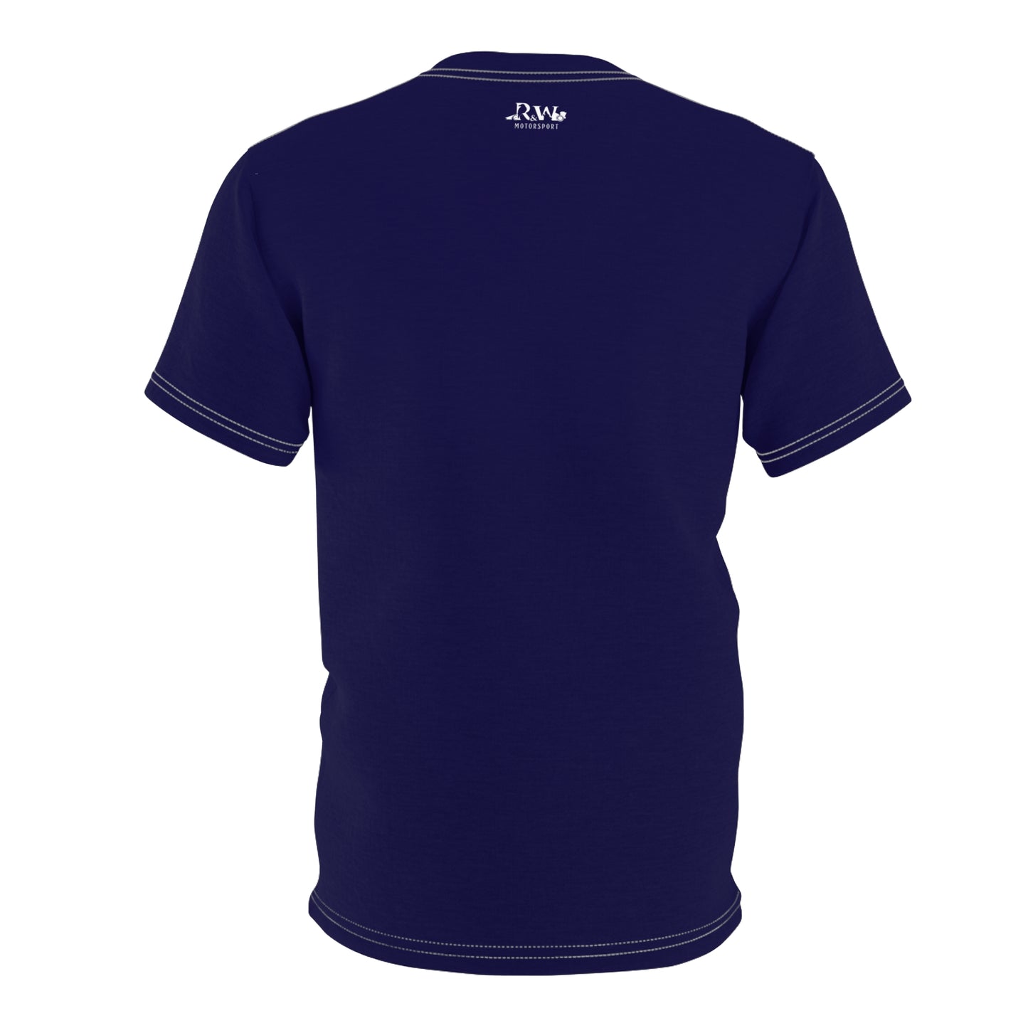 R&W Motorsport "Team Motto" Graphic Tee — Noble Navy Vintage Gothic Comic Panel T-Shirt