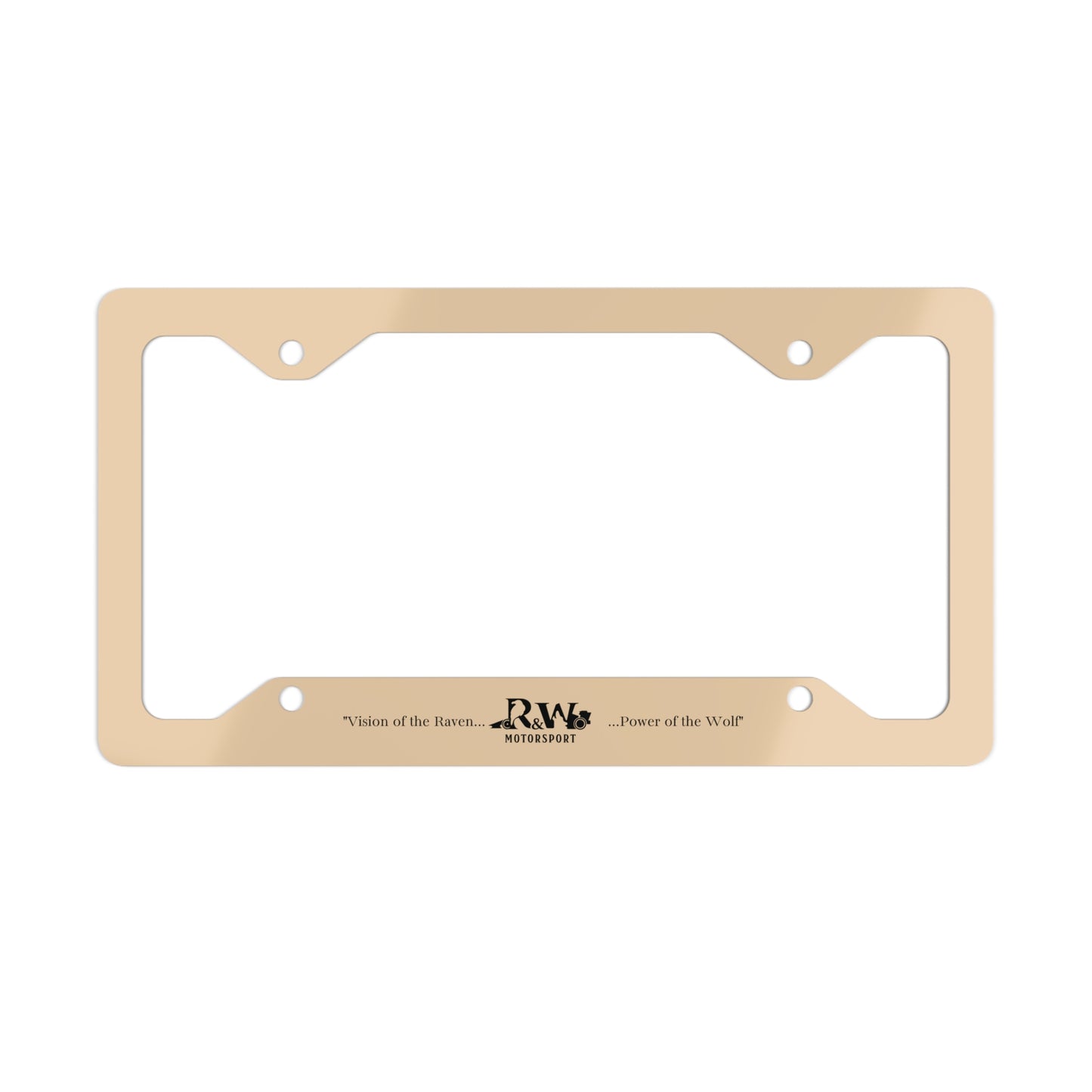 R&W Motorsport License Plate Frame — (Dakar Dunes Finish)