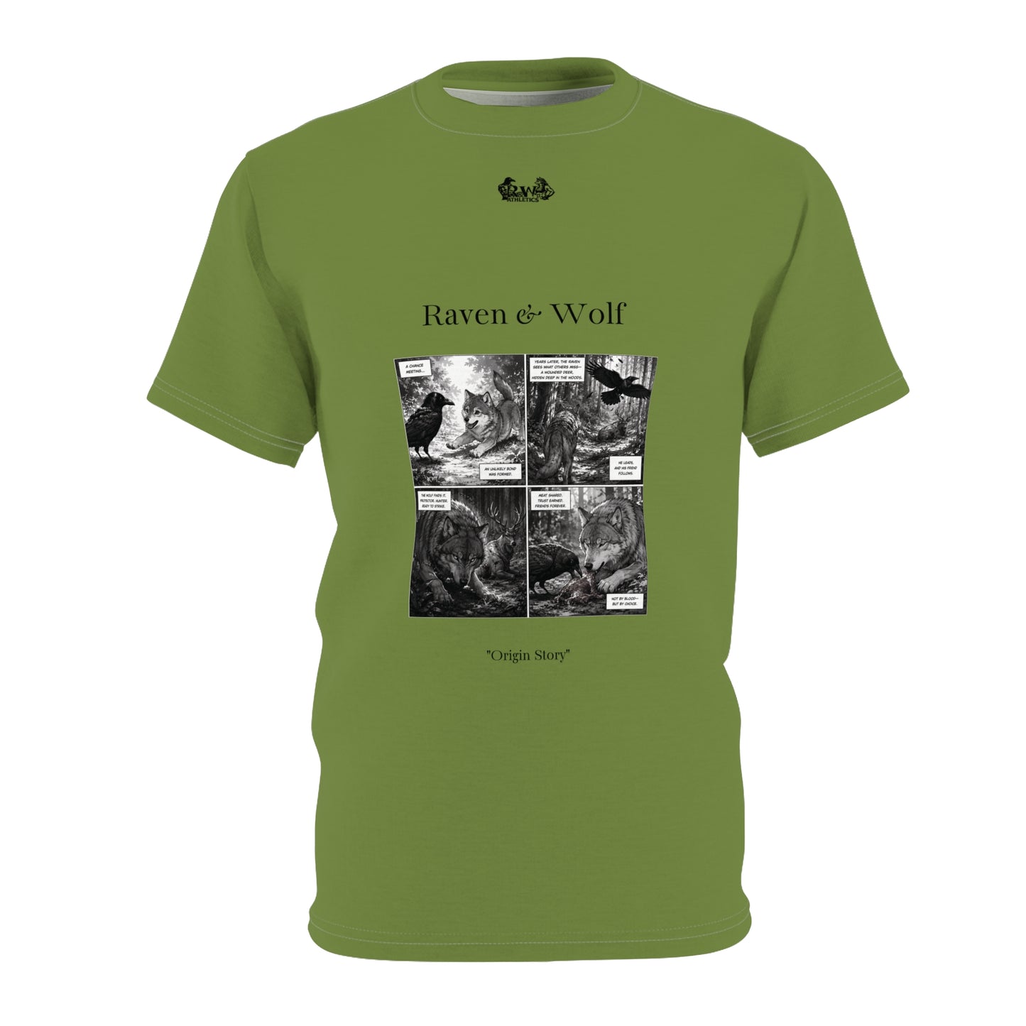 Raven & Wolf "Origin Story" Graphic Tee — Tomillo Tranquilo Vintage Gothic Comic Panel T-Shirt