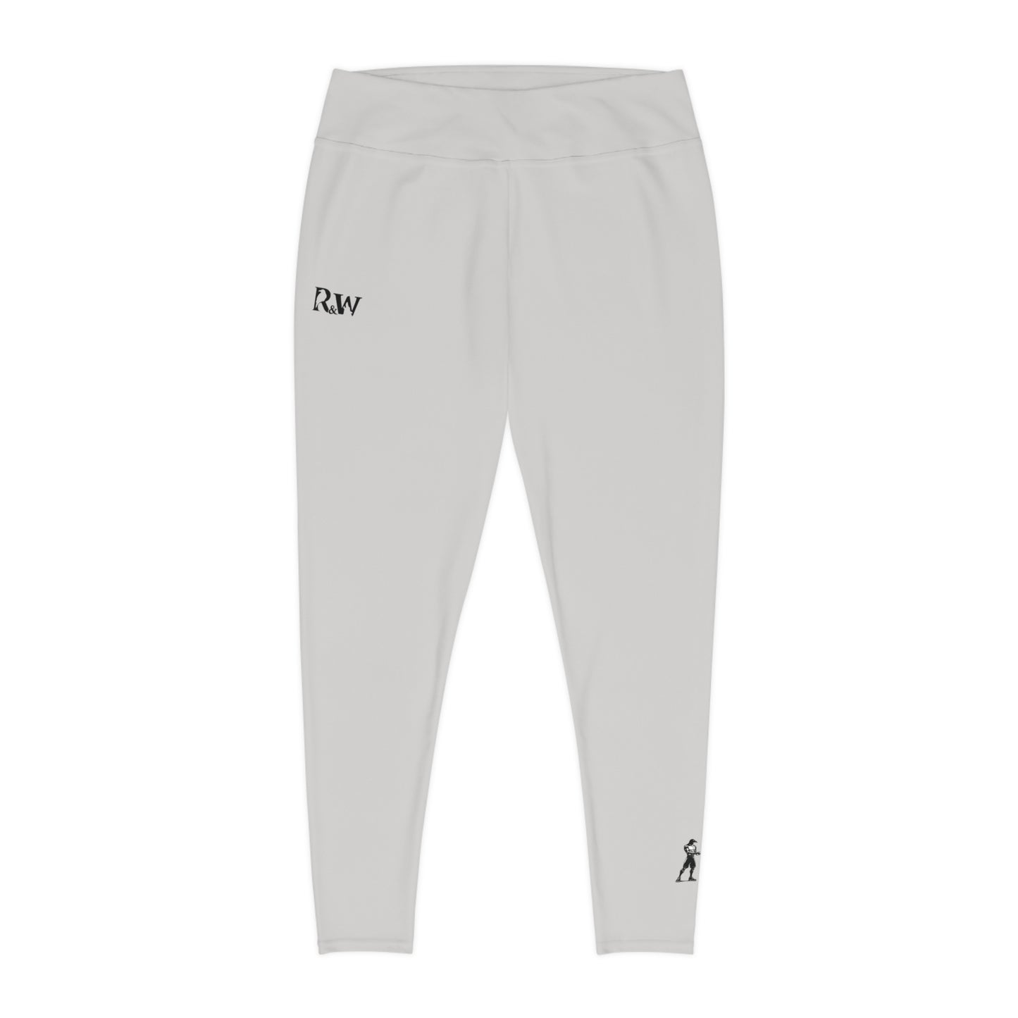 R&W Women's Plus Size Leggings — Minimalist Logo Wolf Grey