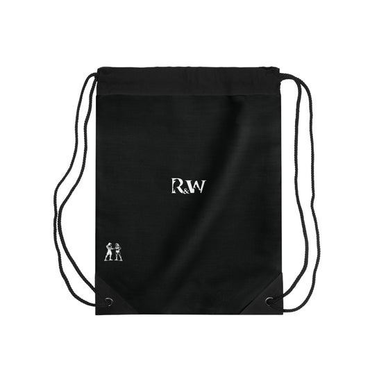 Monogram Drawstring Bag — Minimalist Tarmac Black Gym Sack