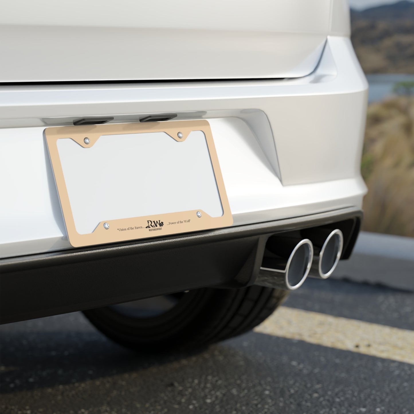 R&W Motorsport License Plate Frame — (Dakar Dunes Finish)