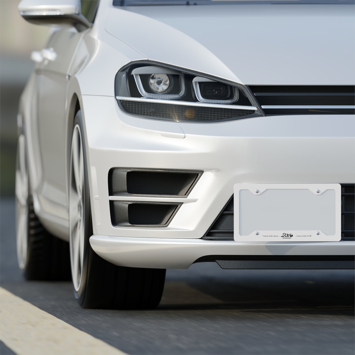 R&W Motorsport License Plate Frame — (Panda Finish)