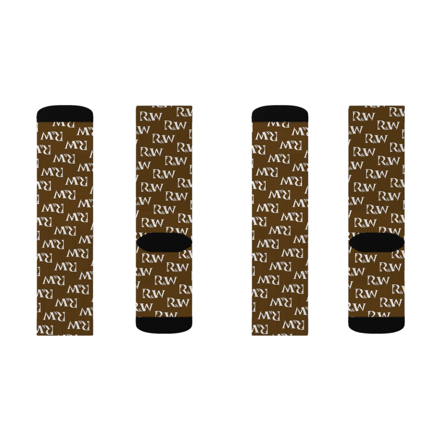 Monogram Pattern Socks — Maduro Marrón Crew Socks