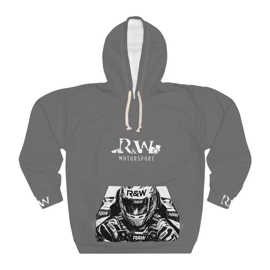 R&W Motorsport Hoodie — R&W 'Vision of the Raven, Power of the Wolf' Racing Pullover (Dark Grey)