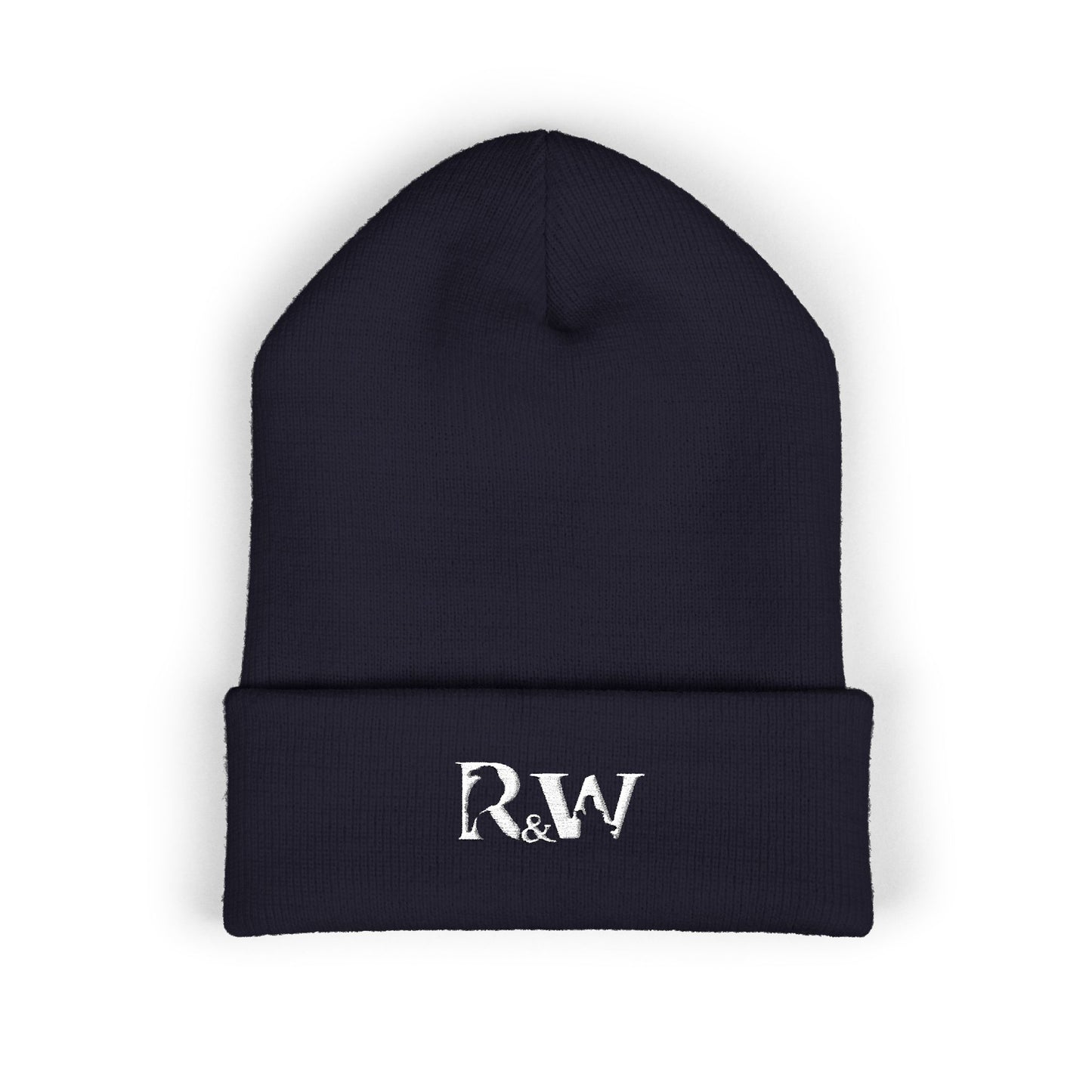 R&W Athletics Embroidered Logo Cuffed Beanie — Classic Knit Winter Hat