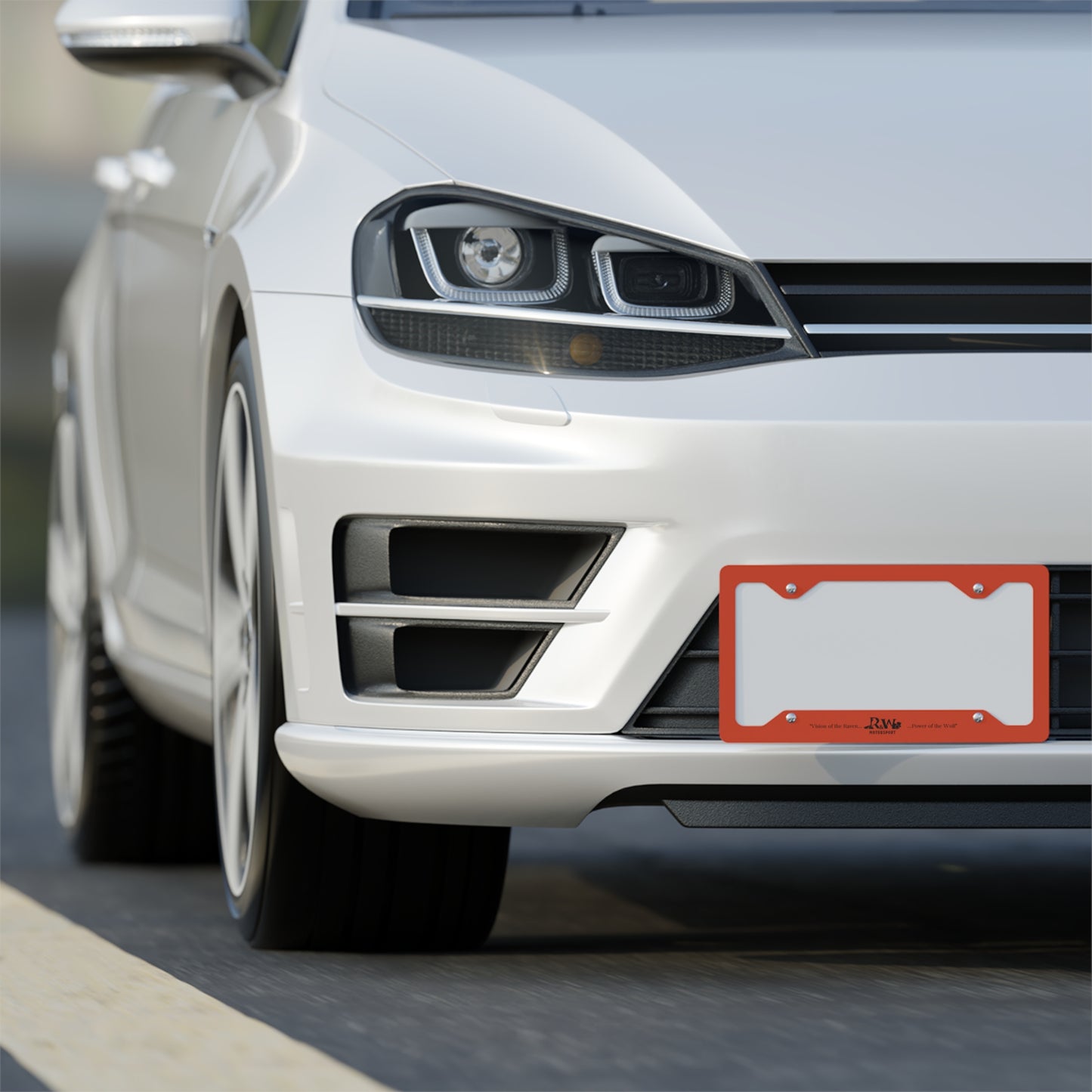 R&W Motorsport License Plate Frame — (Rojo Rugiente I Finish)