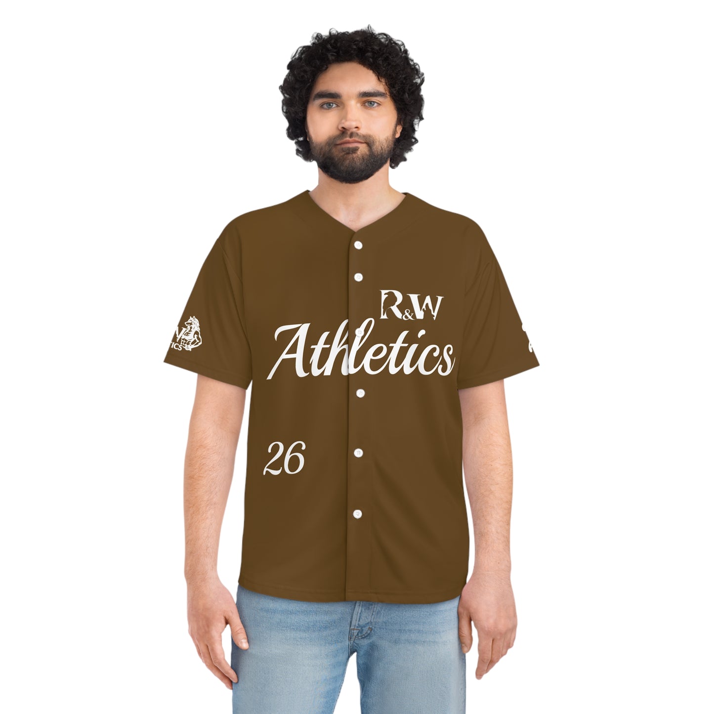 R&W Athletics Men's "Opening Day" Baseball Jersey — Maduro Marrón