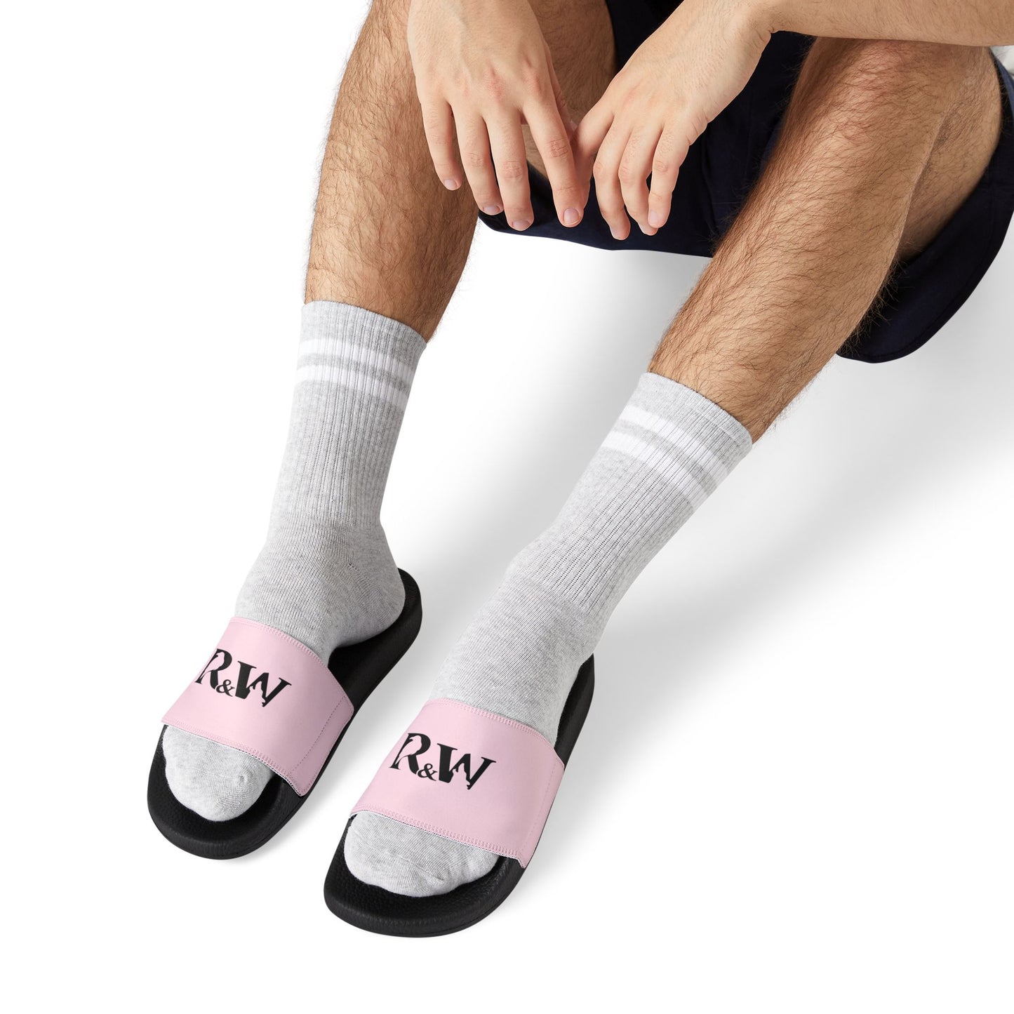 R&W Men's Slide Sandals — Performance Pink Casual Pool & Beach Slides
