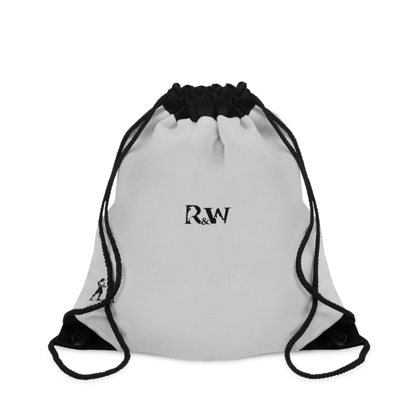 Monogram Drawstring Bag — Minimalist Wolf Grey Gym Sack