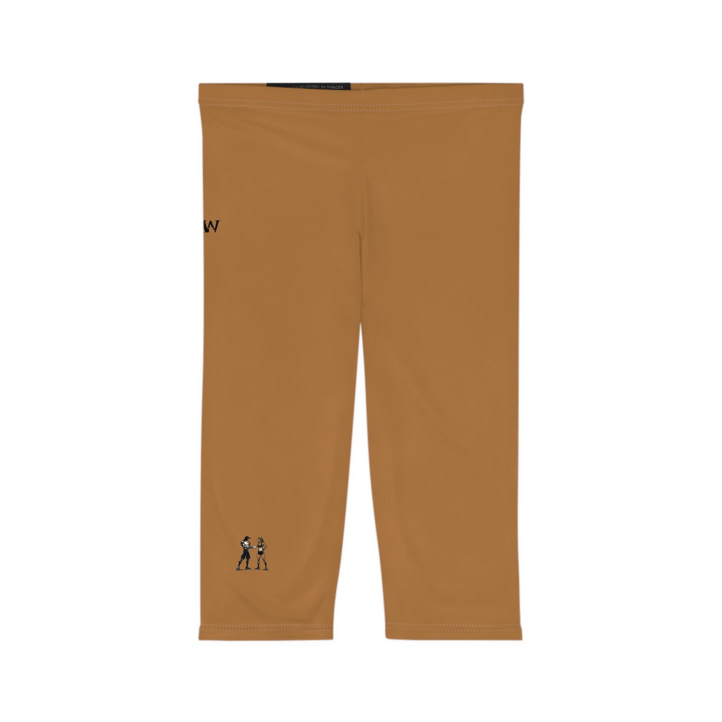 R&W Women's Capri Leggings — Minimalist Logo Cuero Cómodo