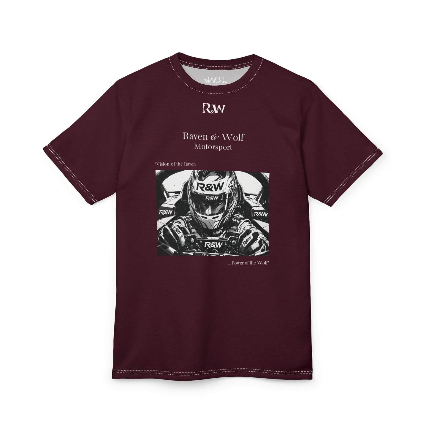 R&W Motorsport "Team Motto" Graphic Tee — Vino Viejo Vintage Gothic Comic Panel T-Shirt