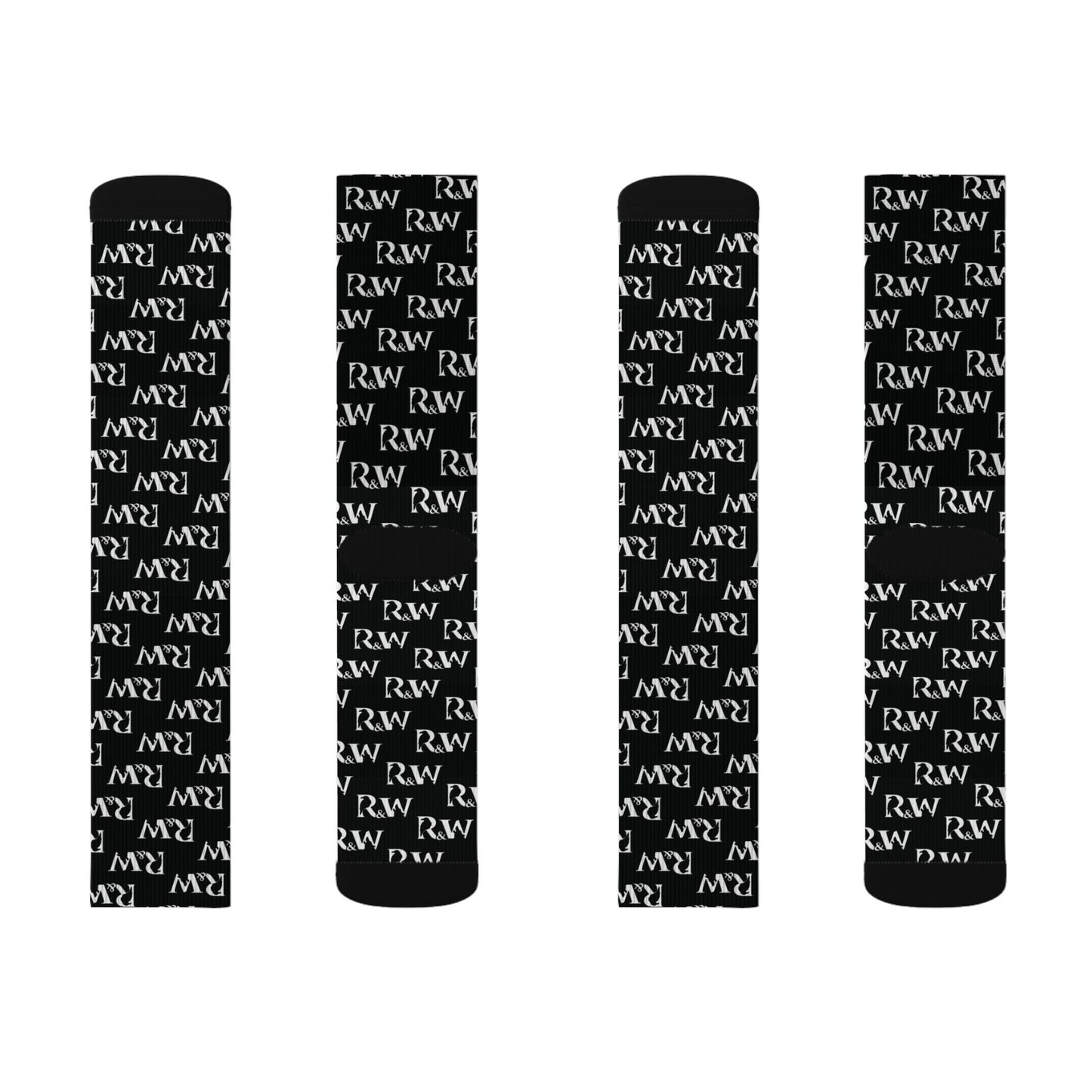 Monogram Pattern Socks — Tarmac Black Crew Socks