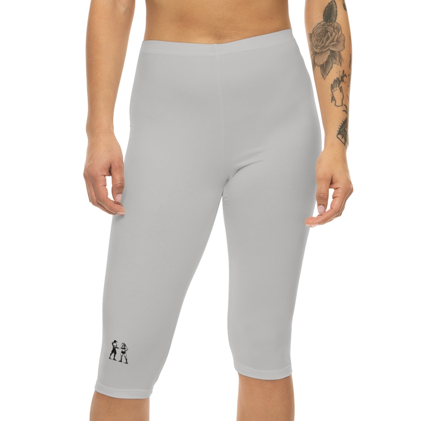 R&W Women's Capri Leggings — Minimalist Logo Wolf Grey