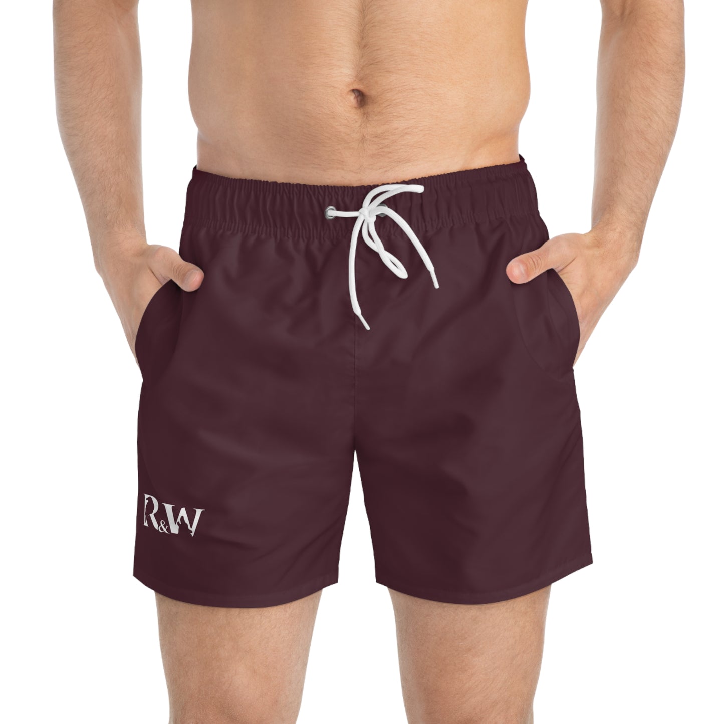 Mens Minimal Logo Swim Trunks — Vino Viejo