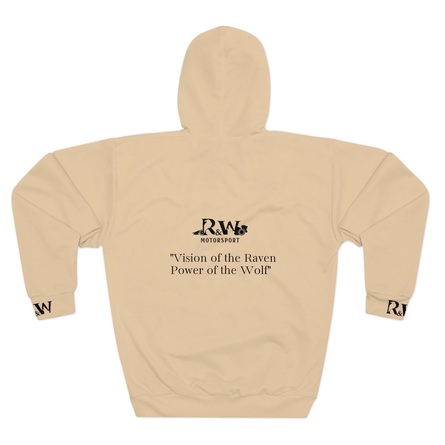 R&W Motorsport Hoodie — R&W 'Vision of the Raven, Power of the Wolf' Racing Pullover (Dakar Dunes)