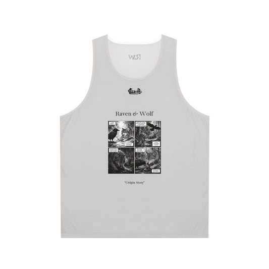 R&W Athletics "Origin Story" Comic-Style Fitness Tank Top — Wolf Grey