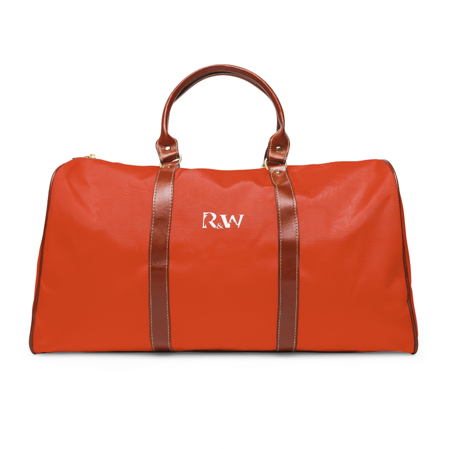 Monogram Waterproof Travel Duffle Bag – Rojo Rugiente II with Brown Trim