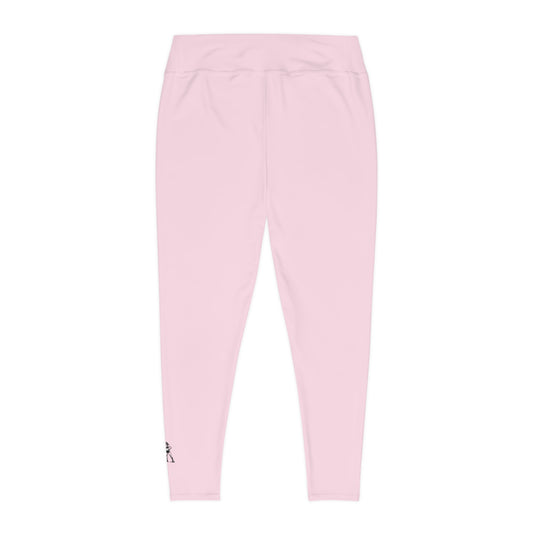 R&W Women's Plus Size Leggings — Minimalist Logo Performance Pink